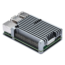 Aluminum Alloy CNC Armor Case 40 Pin Header Gray/Black Passive Cooling Metal Enclosure for Raspberry Pi 4B
