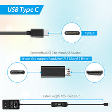 52Pi 5V 3.6A EU Plug Power Supply Adapter with Switch-on/off Cable