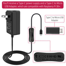 52Pi 5V 3.6A US Plug Power Supply Adapter with Switch-on/off Cable
