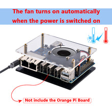 52Pi Orange Pi 5 Plus Acrylic Case Transparent Shell with Fan Power Supply Heatsink