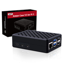 52Pi Armor Case V5 Black Aluminum Alloy Passive Cooling Enlosure Shell for Raspberry Pi 5