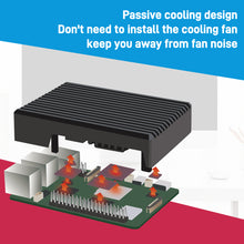 52Pi Aluminum Passive Cooling Case Black Enlosure Shell for Raspberry Pi 5