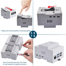 DIN Rail ABS Case with Offical Heat Sink for Raspberry Pi 5, Modular Box for Electrical Panels, Pi 5 Active Cooler for Raspberry Pi 5 8GB/4GB