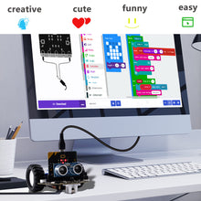DeskPi MicroCar for Micro:Bit 0.96" OLED Display Sensors Ultrasonic Pre-wired Programming