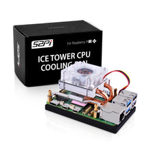 52Pi Low-Profile ICE Tower CPU Cooling Fan with RGB LED Light for Raspberry Pi 5