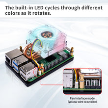 52Pi Low-Profile ICE Tower CPU Cooling Fan with RGB LED Light for Raspberry Pi 5