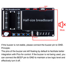 52Pi Breakout Kit Built-In LED lights Buttons Buzzer Half-size Breadboard for Raspberry Pi Pico/Pico W