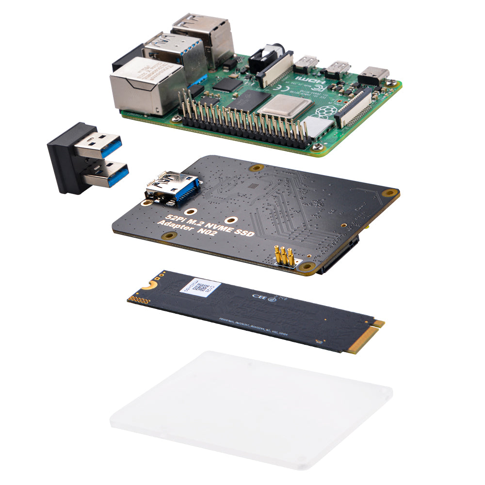 M.2 NVME SSD Adapter board for Raspberry Pi – 52Pi Store