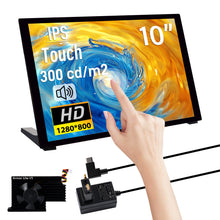 52Pi 10.1-inch Touch Screen 1280X800 Capacitive Monitor LCD Display, supports Installation of Raspberry Pi 5/4B/3B/3B+