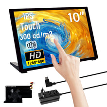52Pi 10.1-inch Touch Screen 1280X800 Capacitive Monitor LCD Display, supports Installation of Raspberry Pi 5/4B/3B/3B+