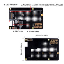52Pi N07 PCIe M.2 M-key NVMe SSD PCIe Peripheral Bottom Board for Raspberry Pi 5, Support M.2 KEY-M NVMe SSD 2230/2242/2260/2280