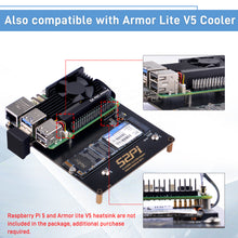 52Pi M.2 NVME +2.5 USB Adapter Bottom NUO8 for Raspberry Pi 5, Support M.2 NVMe SSDs 2230/2242/2260/2280