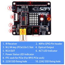 52Pi NVDigi Expansion Board for Raspberry Pi 5, with HiFi Digi and M.2 PCIe Slot for NVMe 2242/2230 SSD