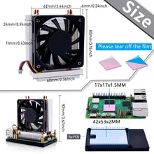 52Pi ICE Tower Plus for Raspberry Pi 5, Aluminum Heatsink with Dual Copper Pipe for Raspberry Pi 5