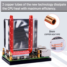 52Pi ICE Tower Plus for Raspberry Pi 5, Aluminum Heatsink with Dual Copper Pipe for Raspberry Pi 5