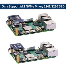 52Pi N10 Tiny PCIe M.2 Key-M NVMe SSD PCIe Peripheral Board for Raspberry Pi 5, Support M.2 NVMe SSD 2230 2242
