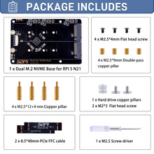 52Pi N21 Dual 2280 NVMe base for Raspberry Pi 5, Supprt two 2230/2242/2260/2280 NVMe SSDs