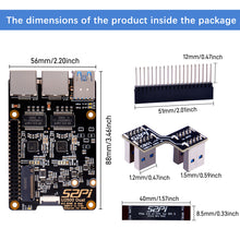 52Pi U2500 Dual M.2 NVME USB3.0 To 2.5g Ethernet For Raspberry Pi 5, Support M.2 NVMe M-key SSDs 2230/2242