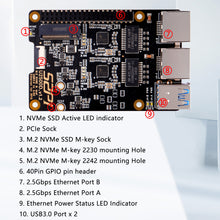 52Pi U2500 Dual M.2 NVME USB3.0 To 2.5g Ethernet For Raspberry Pi 5, Support M.2 NVMe M-key SSDs 2230/2242
