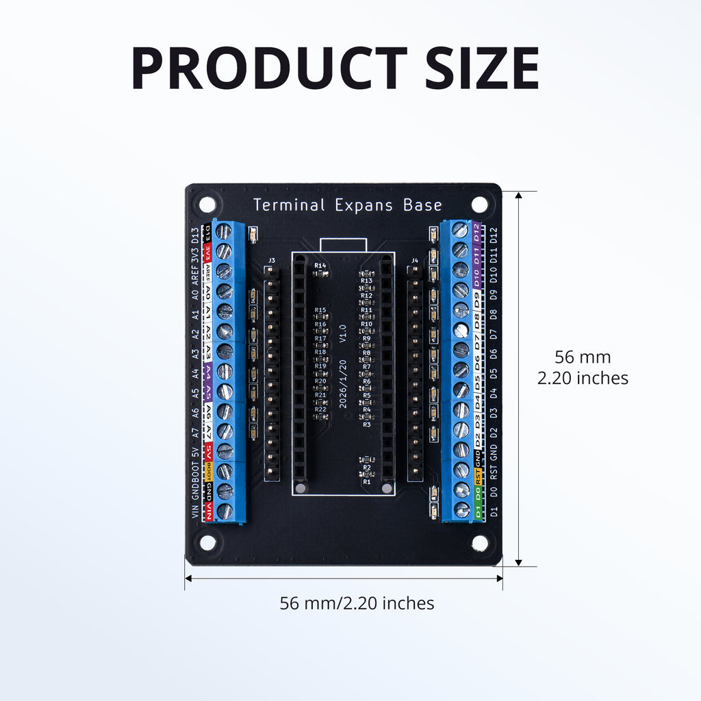ピンキーページ 52Pi Terminal Expansion Base for Arduino, Screw Terminal Breakout