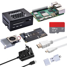 52Pi Starter Kit for Raspberry Pi 8GB, Includes Raspberry Pi 5 8GB Board, N04 M.2 NVMe SSD PCIe Peripheral Board, Metal Case with Active Cooler, 64GB SD Card, HDMI Cable & 27W USB C Power Supply for Raspberry Pi 5