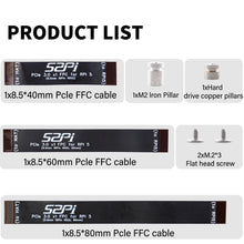 52Pi 3PCS 16Pin 0.5mm Pitch PCIe FPC Cable 40mm/60mm/80mm for Raspberry Pi 5 & PCIe M.2 M-Key NVMe SSD PCIe Peripheral Board