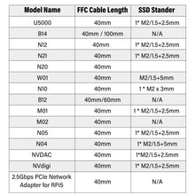 52Pi 3PCS 16Pin 0.5mm Pitch PCIe FPC Cable 40mm/60mm/80mm for Raspberry Pi 5 & PCIe M.2 M-Key NVMe SSD PCIe Peripheral Board
