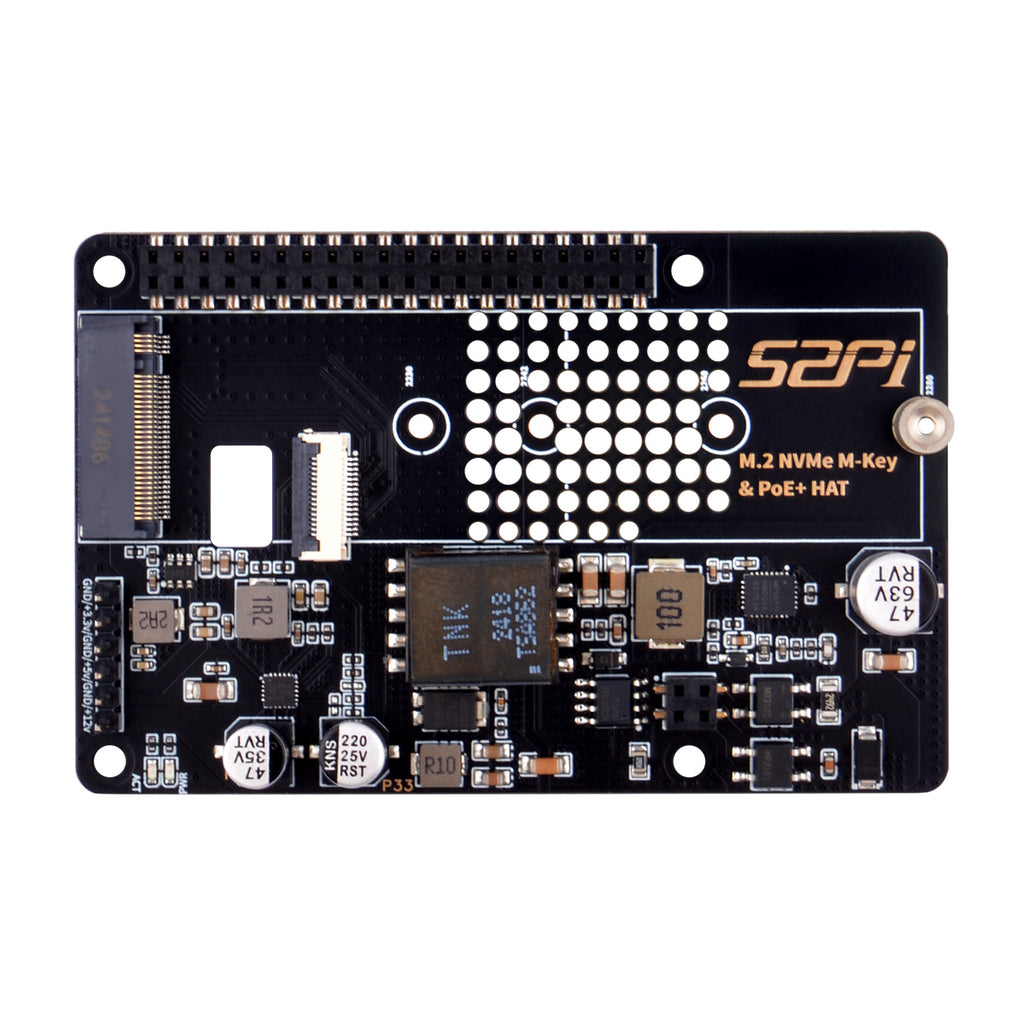 52Pi P33 M.2 NVMe 2280 PoE+ HAT Extension Board with