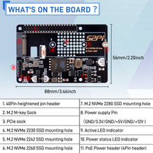 52Pi P33 M.2 NVMe 2280 PoE+ HAT Extension Board with Official Cooler  for Raspberry Pi 5