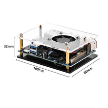 52Pi Orange Pi 5 Plus Acrylic Case Transparent Shell with Fan Power Supply Heatsink