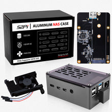 52Pi Raspberry Pi 4 Model B Aluminum Brick Case Black Enlosure Shell with Low-Profile Ice Tower Cooling Fan & M.2 Sata SSD for RPI 4B