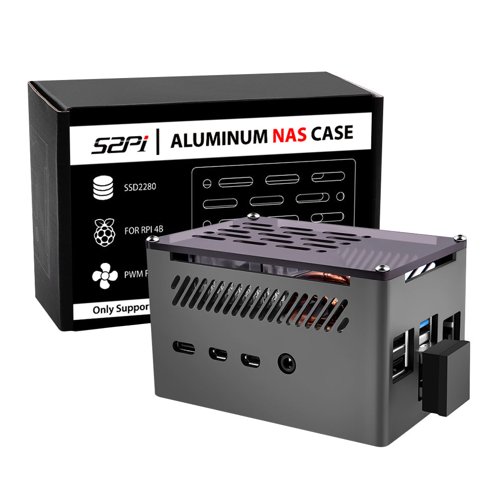 Geeekstudio Aluminum Case For Raspberry Pi 4 Model B – Includes M.2 SATA SSD Adapter & Ice Tower Cooler