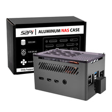 52Pi Raspberry Pi 4 Model B Aluminum Brick Case Black Enlosure Shell with Low-Profile Ice Tower Cooling Fan & M.2 Sata SSD for RPI 4B