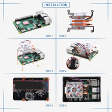 52Pi Raspberry Pi 4 Model B Aluminum Brick Case Black Enlosure Shell with Low-Profile Ice Tower Cooling Fan & M.2 Sata SSD for RPI 4B