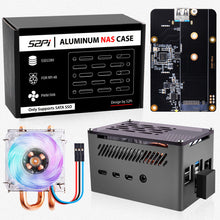 52Pi Raspberry Pi 4 Model B Aluminum Brick Case Black Enlosure Shell with Low-Profile Ice Tower Cooling Fan & M.2 Sata SSD for RPI 4B