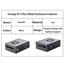 52Pi Orange Pi 5 Plus Metal Protective Case Enlosure Shell with Low-noise Cooling Fan Heatsinks