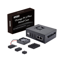 52Pi Orange Pi 5 Plus Metal Protective Case Enlosure Shell with Low-noise Cooling Fan Heatsinks