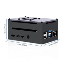 52Pi Raspberry Pi 4 Model B Aluminum Case Black Metal Enlosure Shell with Quiet Cooling Fan for RPI 4B Compatible PoE Hat