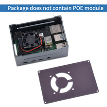 52Pi Raspberry Pi 4 Model B Aluminum Case Black Metal Enlosure Shell with Quiet Cooling Fan for RPI 4B Compatible PoE Hat