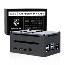 52Pi Raspberry Pi 4 Model B Aluminum Case Black Metal Enlosure Shell with Quiet Cooling Fan for RPI 4B Compatible PoE Hat