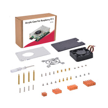 52Pi Acrylic Case for Raspberry Pi 5, with Cooling Fan & Heatsinks