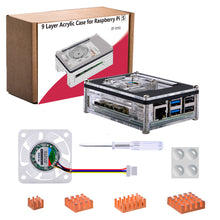 52Pi Acrylic Case 9 Layers Transparent Enlosure With Cooling Fan Heatsink for Raspberry Pi 5