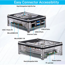 52Pi Acrylic Case 9 Layers Transparent Enlosure With Cooling Fan Heatsink for Raspberry Pi 5