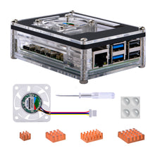 52Pi Acrylic Case 9 Layers Transparent Enlosure With Cooling Fan Heatsink for Raspberry Pi 5