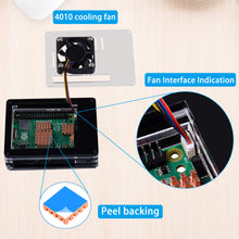 52Pi Acrylic Case Enlosure Black and White With Cooling Fan Heatsink for Raspberry Pi 5