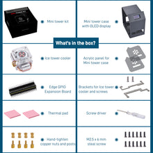 52Pi ABS Mini Tower Kit Black Enlosure Case for Raspberry Pi 5 with Ice Tower Cooler OLED