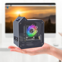 52Pi ABS Mini Tower Kit Black Enlosure Case for Raspberry Pi 5 with Ice Tower Cooler OLED