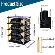 52Pi 4 Layers Acrylic Case Transparent /Brown with Armor Lite V5 heatsink for Raspberry Pi 5