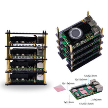 52Pi 4 Layers Acrylic Case Transparent /Brown with Armor Lite V5 heatsink for Raspberry Pi 5