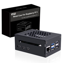 52Pi Raspberry Pi 5 Metal Case Compatible with N04 N05 M.2 NVMe to PCLe Adapter X1000 PCLe Peripheral Boards